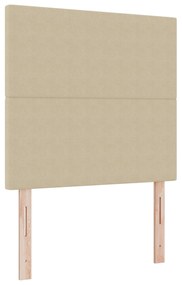 Cama Box Spring com Colchão Bege Clara 80x200 cm Tecido de Corduroy