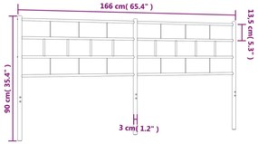 Cabeceira de cama 160 cm metal preto