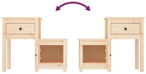 Mesas de cabeceira 2 pcs 79,5x38x65,5 cm madeira pinho maciça