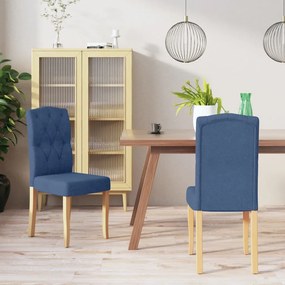 vidaXL Cadeiras de jantar 2 pcs tecido azul