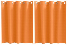 Cortinas 2 pcs Laranja Brilhante 140 x 140 cm Poliéster