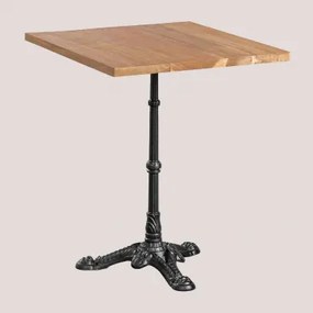 Mesa De Bar Quadrada Em Madeira De Acácia Azteca Preto & ↔︎ 60 Cm - Sklum