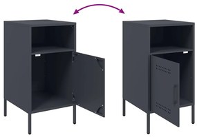 Mesas de cabeceira 2 pcs 36x39x68 cm aço antracite