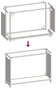 Suporte para lenha 90x28x65 cm aço laminado a frio antracite