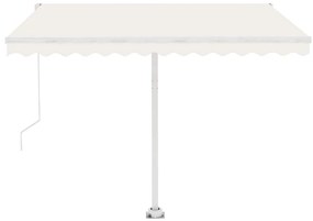 Toldo retrátil manual independente 300x250 cm cor creme
