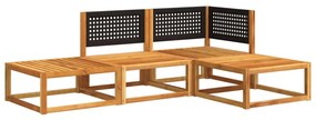 4 pcs conjunto de sofás de jardim com almofadões acácia maciça