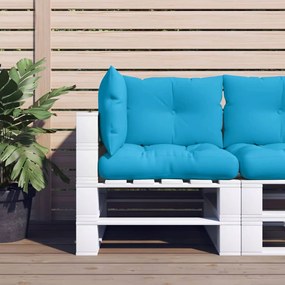 Almofadões para sofá de paletes 3 pcs tecido azul