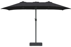 Guarda-sol de Jardim Preto 385 x 209 x 244 cm tecido