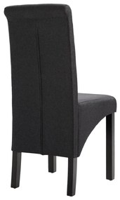 Cadeiras de jantar 4 pcs tecido cinzento-escuro
