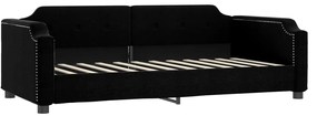 Sofá-cama com colchão 90x190 cm tecido preto