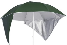 Guarda-sol de praia com paredes laterais 215 cm verde