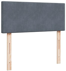 Cama boxspring com colchão 120x200 cm veludo cinzento-escuro