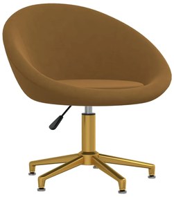 vidaXL Cadeira de escritório giratória veludo castanho