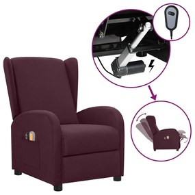 vidaXL Poltrona de massagens elétrica tecido roxo