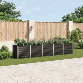 vidaXL Canteiro jardim elevado 400x80x77cm aço galvanizado antracite