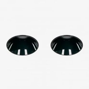 Pack De 2 Downlights Led Embutidos Sem Moldura Trimless Redondos Ø6,8 Cm Em Alumínio Luisiana Preto & Branco Neutro 3500k & 11 W & 23º - Sklum