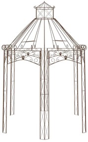 Pavilhão de jardim 400x258x378 cm ferro castanho antigo