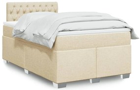 Cama boxspring com colchão 120x190 cm tecido cor creme