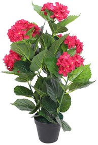 vidaXL Planta hortênsia artificial com vaso 60 cm vermelha