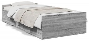 vidaXL Estrutura de cama c/ gavetas derivados madeira cinza sonoma