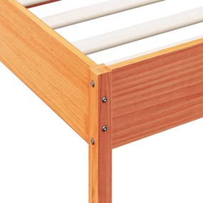 Cama sem colchão 90x190 cm madeira de pinho maciça castanho-mel