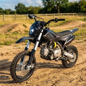 MOTO Crianças MINICROSS Gasolina semi-automático 110CC Thunder 14"/12" arranque elétrico e pedal Preta