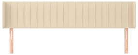 Cabeceira de cama c/ abas tecido 203x16x78/88 cm creme