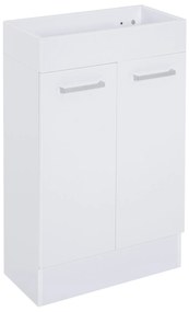 kleankin Móvel de Casa de Banho com Lavatório Cerâmico Móvel de Casa de Banho de Parede com 2 Portas Estilo Moderno 50x86x25 cm Branco