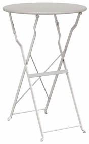 Mesa Bistro Dobrável Bege Ø50 x 71 cm em Aço Galvanizado
