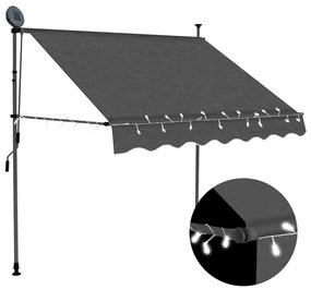 Toldo retrátil manual com LED 150 cm antracite