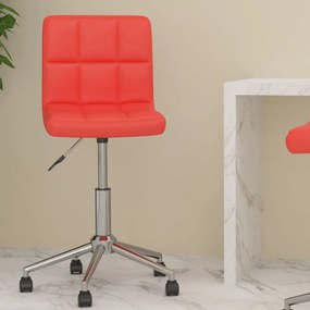vidaXL Cadeira de escritório giratória couro artificial vermelho