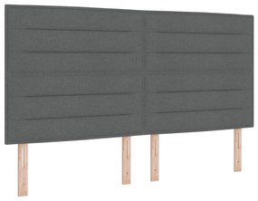 Cabeceira Design Linhas Cinza Escuro 180 cm Tecido