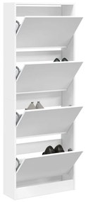 vidaXL Sapateira 60x21x163,5 cm derivados de madeira branco
