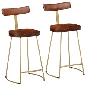 Bancos de bar 2 pcs 49x43x88 cm madeira de mangueira maciça