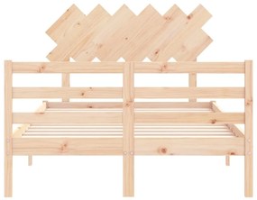 Estrutura de cama de casal c/ cabeceira madeira maciça