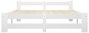 Estrutura de cama 140x200 cm pinho maciço branco