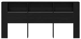 Cabeceira Cabinet vidaXL Preto Carvalho 220x18,5x104,5 cm