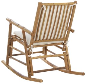 Cadeira de baloiço em bambu cor natural e branco FRIGOLE Beliani