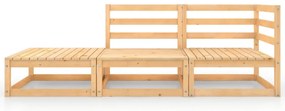 4 pcs conjunto lounge de jardim pinho maciço