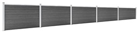 Conjunto de painéis de vedação WPC 872x105 cm preto