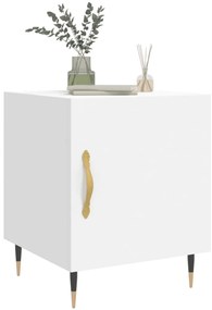 Mesa de cabeceira 2 pcs 40x40x50 cm derivados de madeira branco