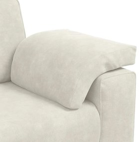 Sofá-luvas 120 cm veludo creme