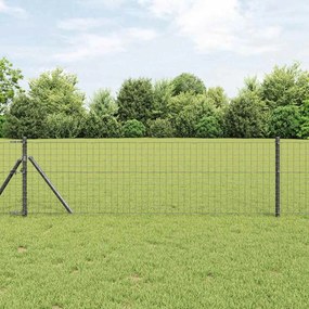 Postes de cerca vidaXL 26 pcs Cinza Ø32 mm 80 cm Aço Galvanizado