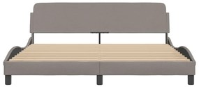 Cama sem colchão 180x200 cm tecido castanho-acinzentado