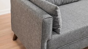 Sofá de 3 Lugares Bella – Cinzento – 208 cm x 85 cm x 81 cm