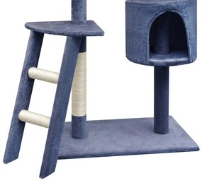 Árvore p/ gatos c/ postes arranhadores sisal 150 cm azul escuro