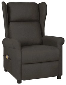 vidaXL Poltrona de massagens tecido cinza-acastanhado