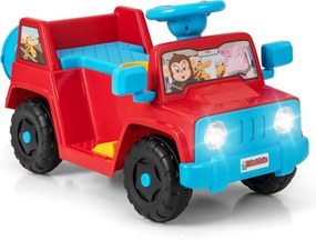 Carro elétrico 6V com sons, botão de arranque, porta-copos, luzes LED e rodas a partir dos 18 meses até 36 meses vermelho