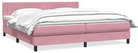 Cama com molas/colchão rosa 180x220 cm veludo