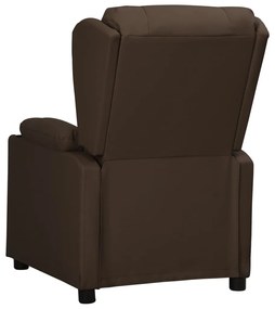 Poltrona reclinável couro artificial castanho